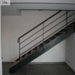 Escalier mixte bois métal droit