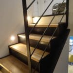 acel - escalier deux quart - contremarches marches bois