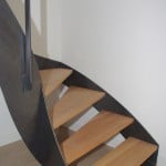 escalier contemporain bois métal