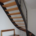escalier design metal bois