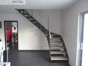 escalier metal bois avec découpe laser