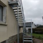Escalier deux quart extérieur galvanisé - morbihan