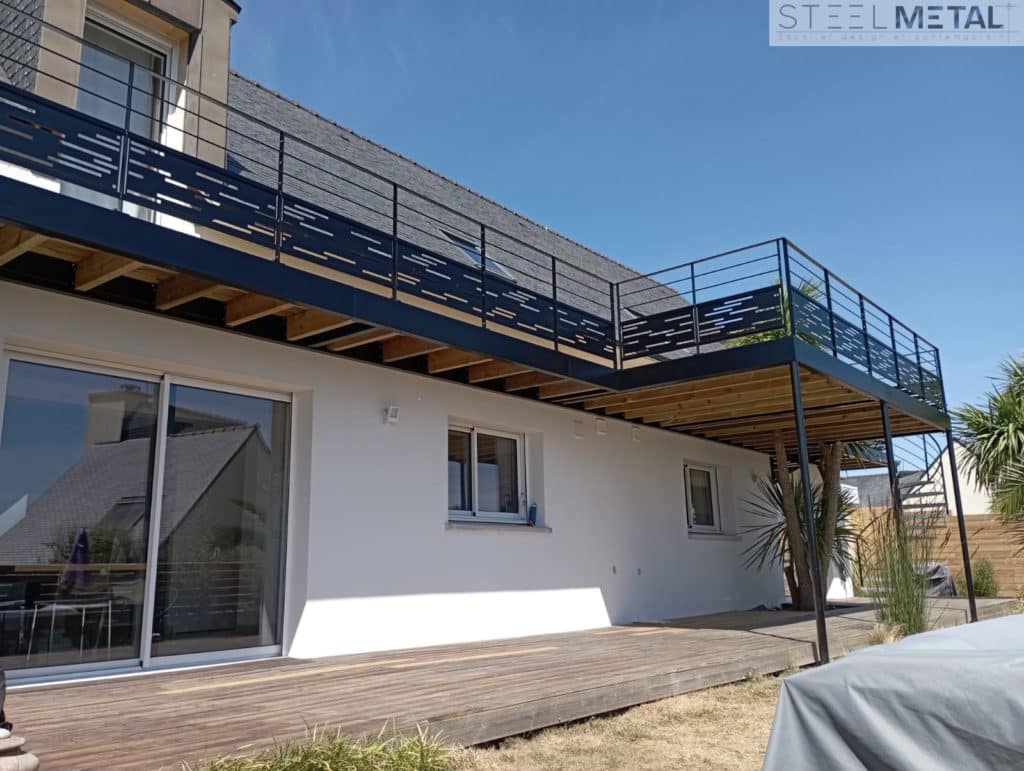 Construire Une Terrasse Sur Pilotis Metallique Construction terrasse suspendue métallique - Steelmetal