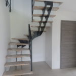 Escalier deux quart tournant - métal et bois - Karfe - Steel Metal